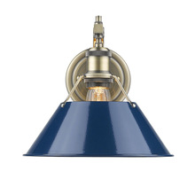  3306-1W AB-NVY - Orwell AB 1 Light Wall Sconce in Aged Brass with Matte Navy shade